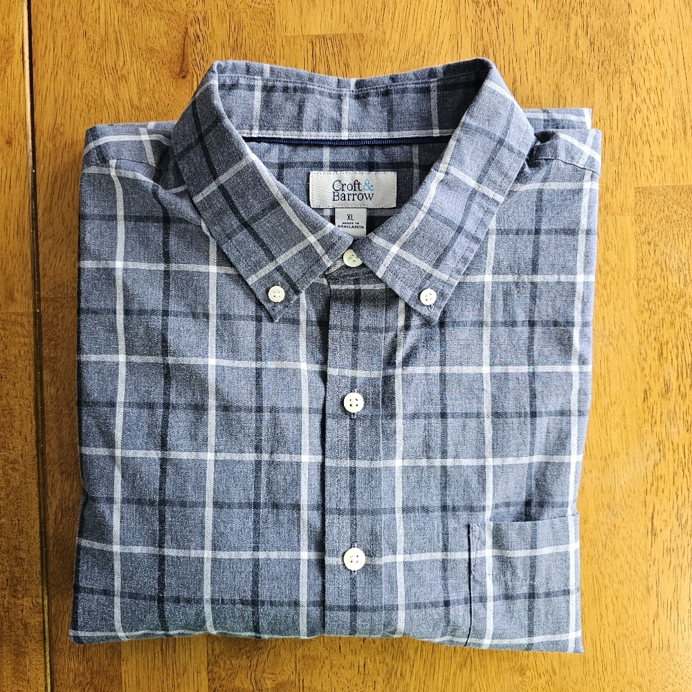 Long sleeve button down shirt gray